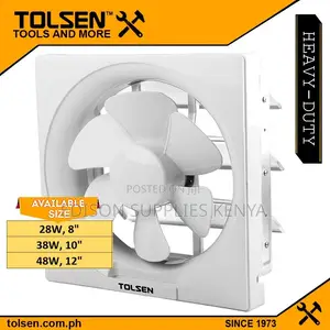 Tolsen Exhaust Fan Ventilation Fan Bathroom Wall Mount Airflow Kitchen