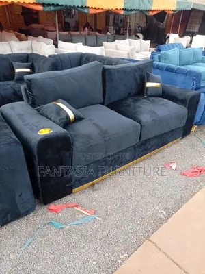 2-Seater Black Sofa Set