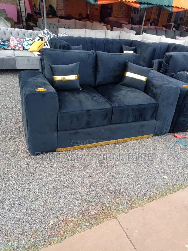 2-Seater Black Sofa Set - thumbnail 2