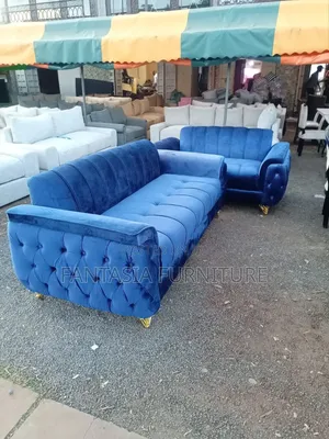 3 Seater + 2 Seater Blue Sofa Set