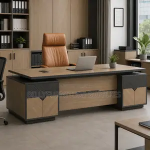 2.4m Executive Office Desk With Side Storage