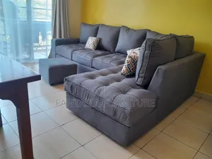5 Seater L-Shaped Sofa (Grey)