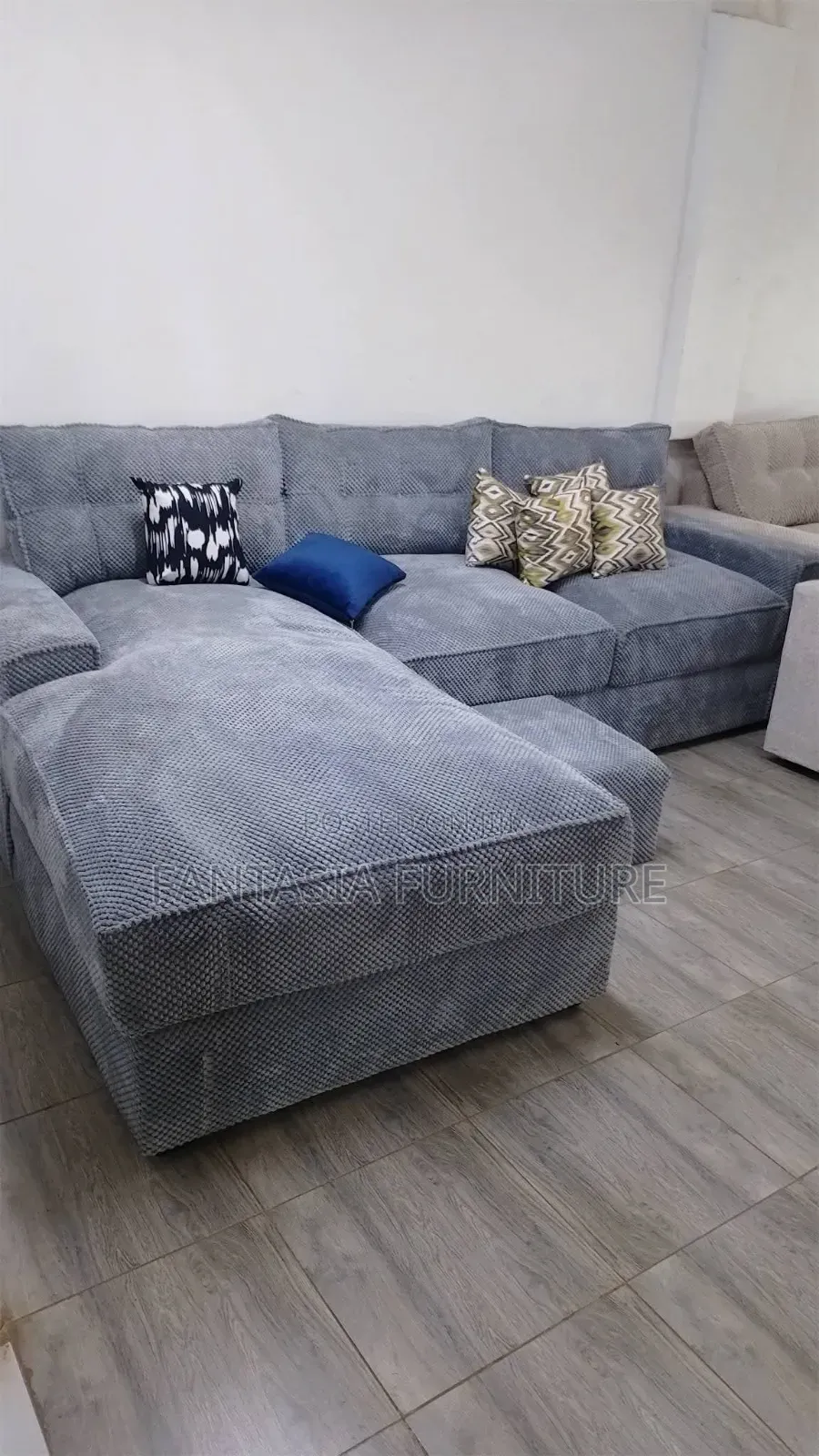 5 Seater Fabric L-Shaped Sectional Sofa