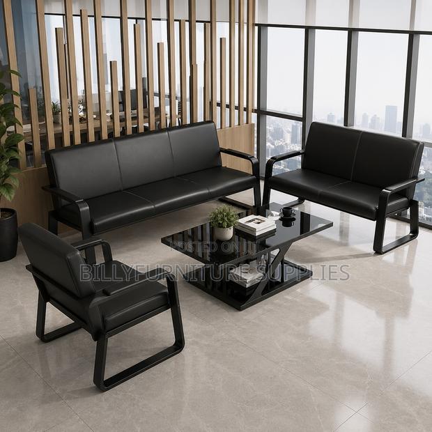 Executive Office Leather Sofa Set With 3-Seater, 2-Seater