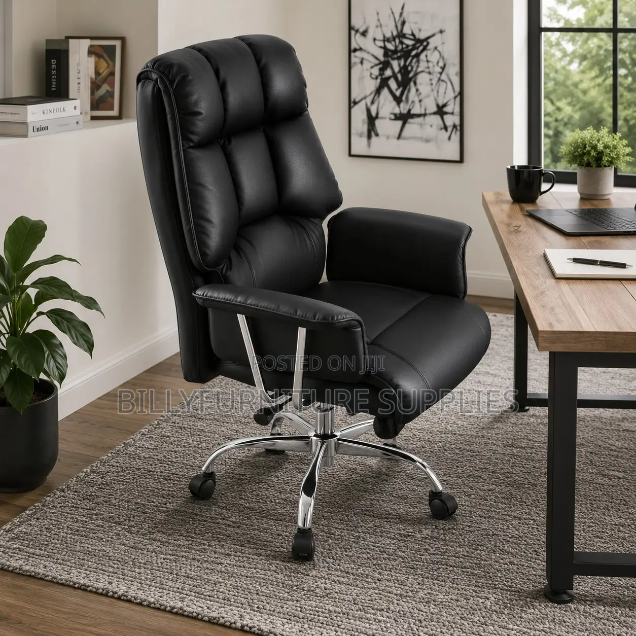 Reclining Backrest & Chrome Swivel Base – Premium Manager Seating