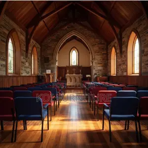 Office Chairs; Fabric Heavy Cushioned Church Seats With Mid Backrest