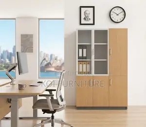 Office Cabinet; Three Doors Executive Polished Finish Office Cabinet