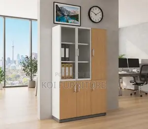 Office Cabinet; Three Doors Executive Polished Finish Office Cabinet