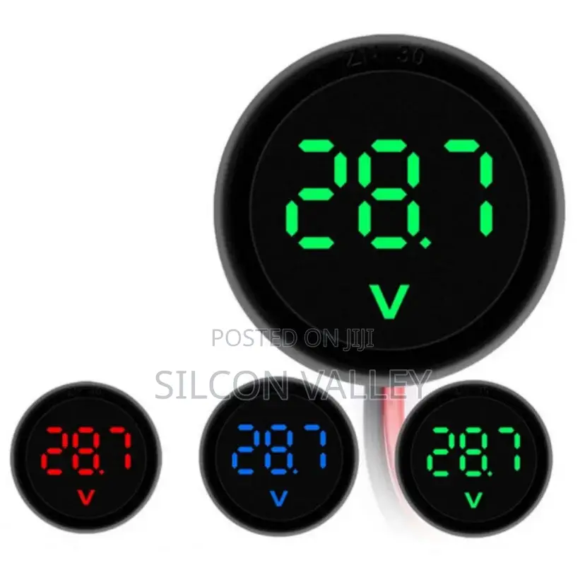 LED Display Circular Automotive Voltmeter