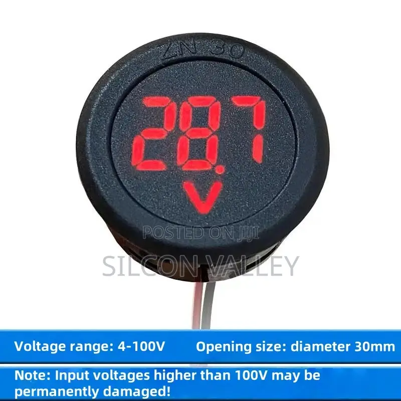 LED Display Circular Automotive Voltmeter