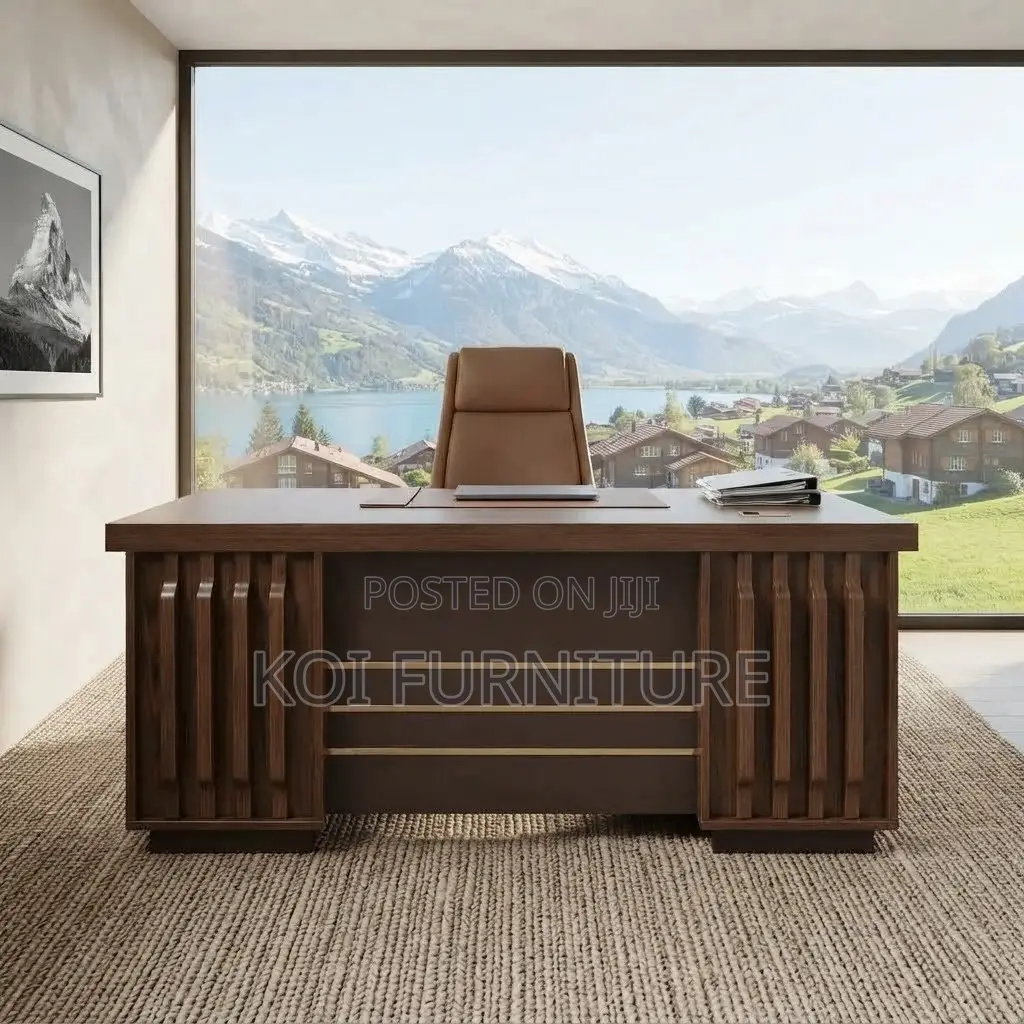 Office Desk; Office 1.4 Meters Executive Desk With Golden Top