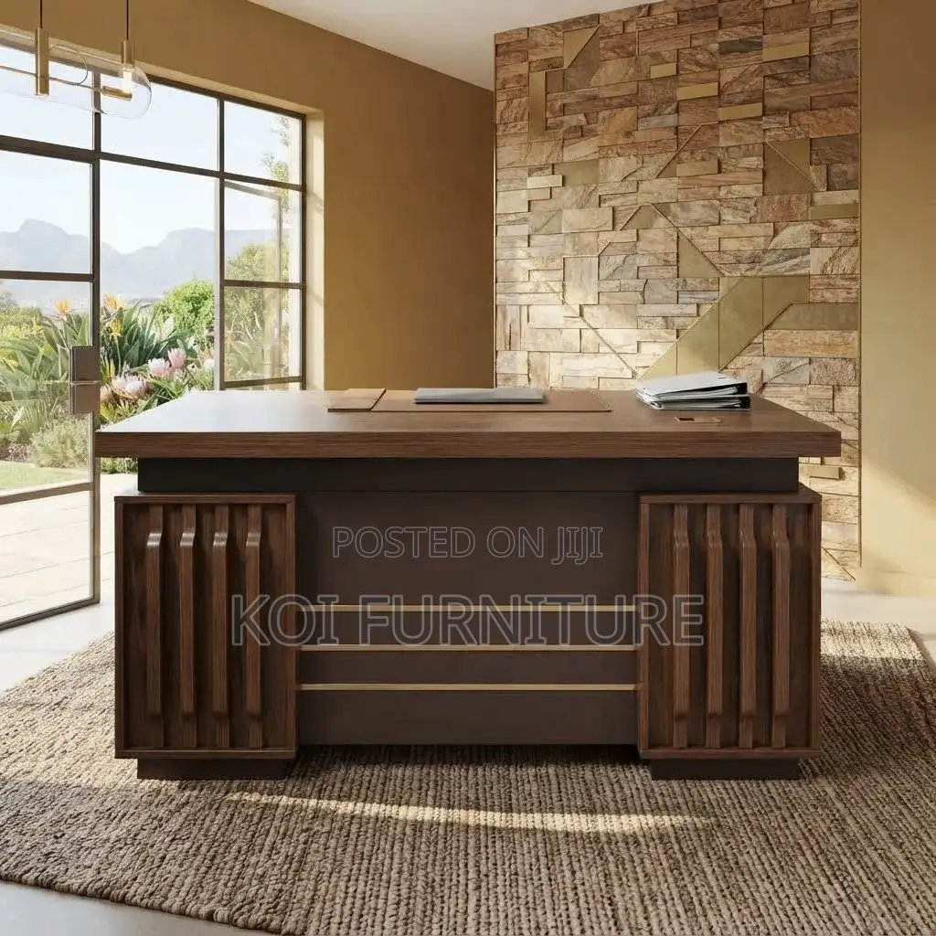 Office Desk; Office 1.4 Meters Executive Desk With Golden Top