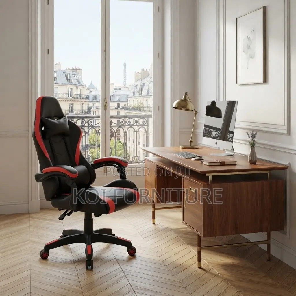 Office Chairs; High Backrest Ergoomic Leather Fixed Gaming Chair