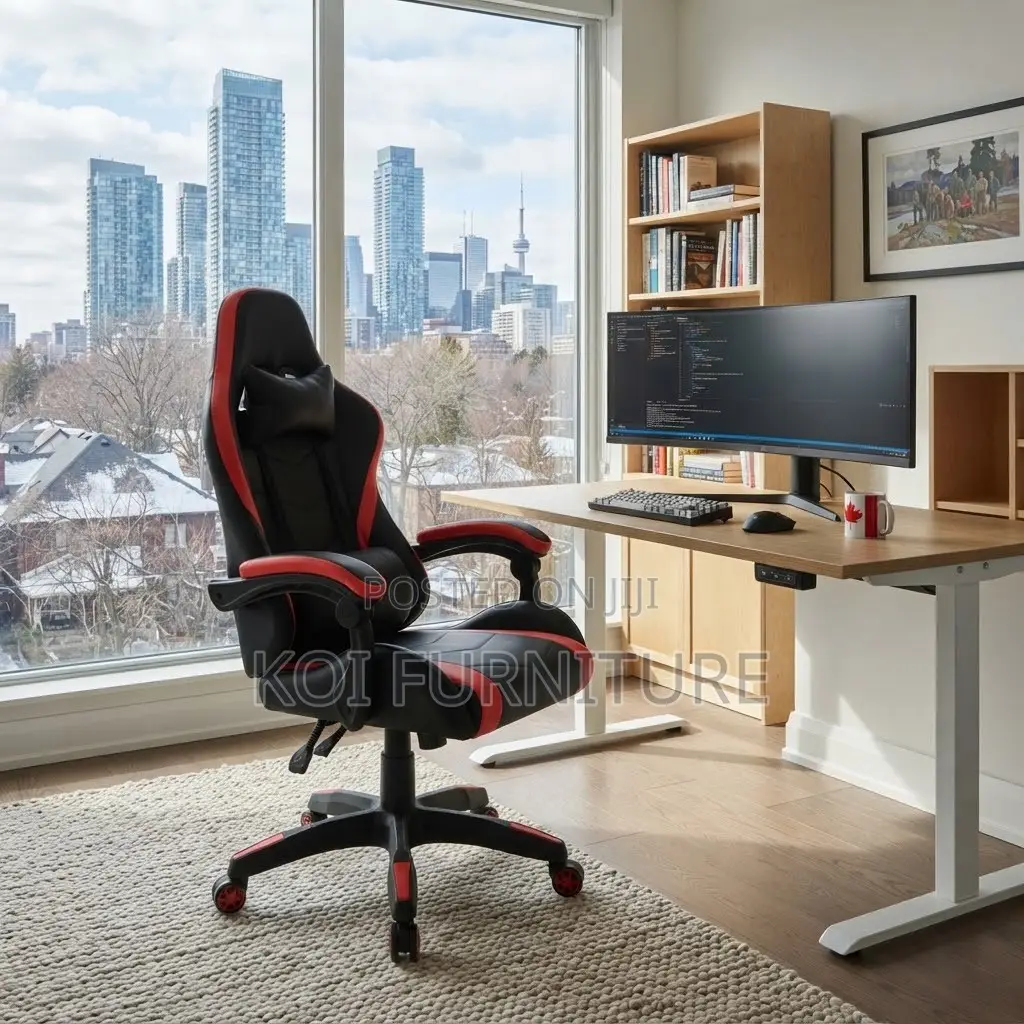 Office Chairs; High Backrest Ergoomic Leather Fixed Gaming Chair