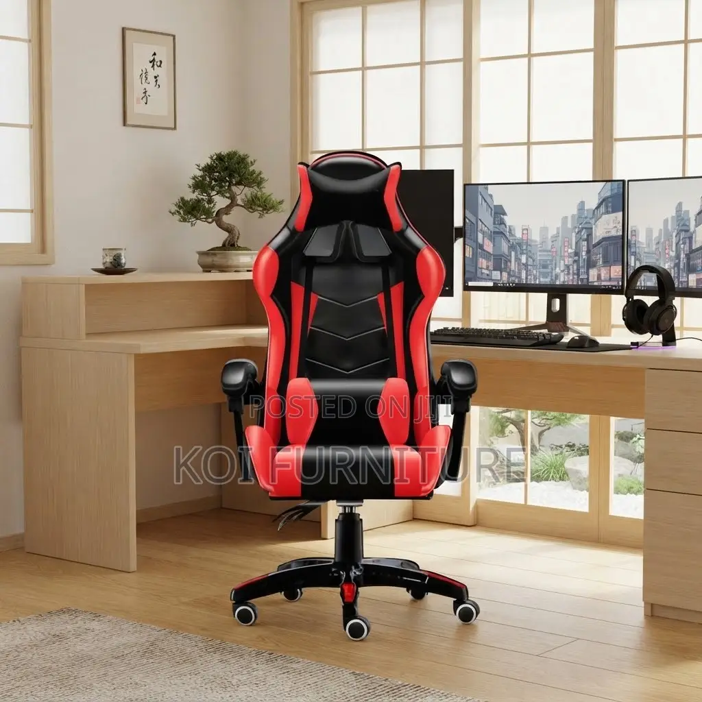 Office Chairs; High Backrest Ergoomic Leather Fixed Gaming Chair