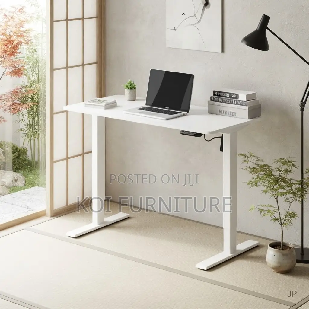 Office Desk; White 1.4 Meters Ergonomic Smart Powered Adjustable Desk