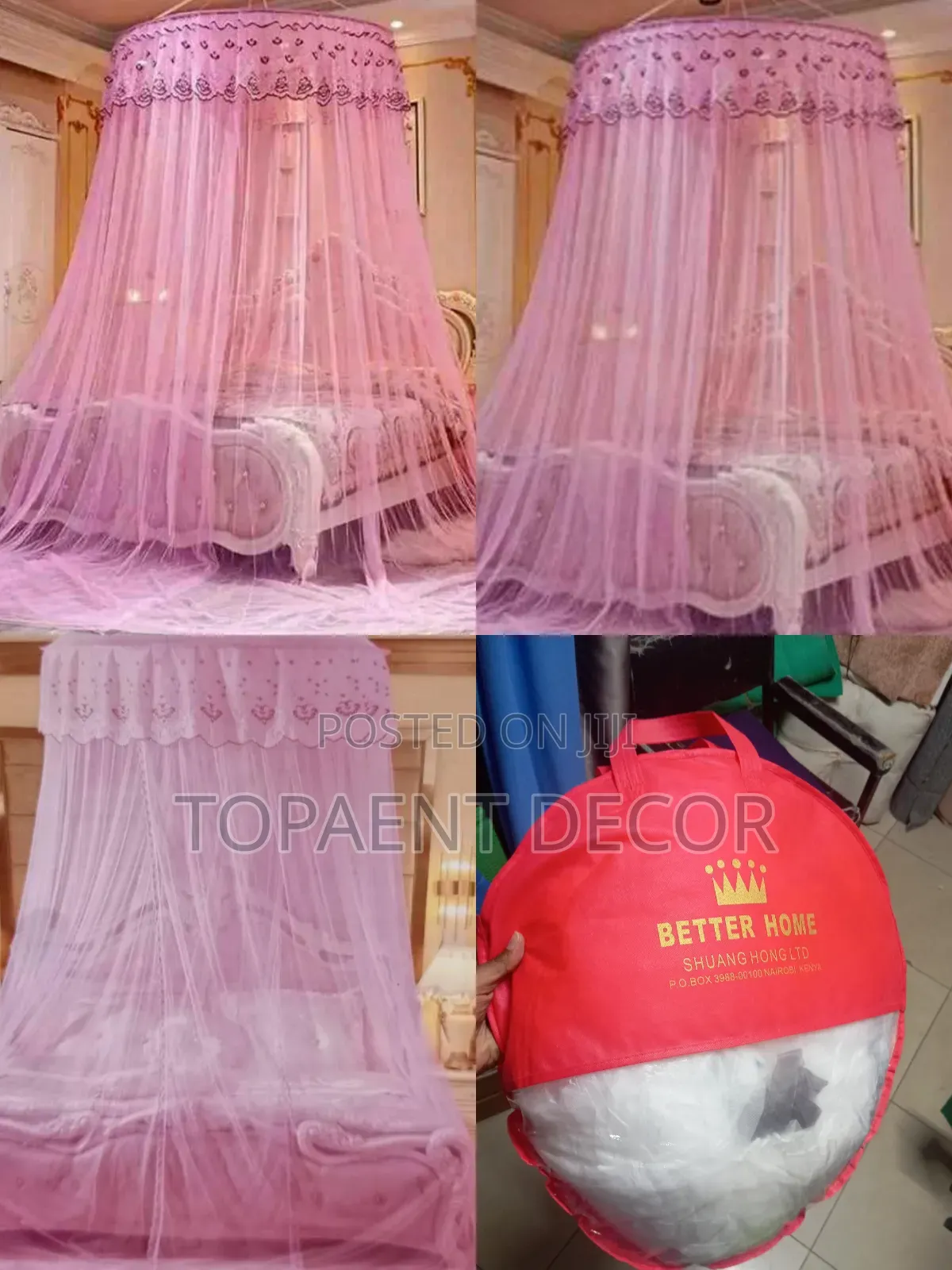 Affordable 4x6 Pink Round Mosquito Net