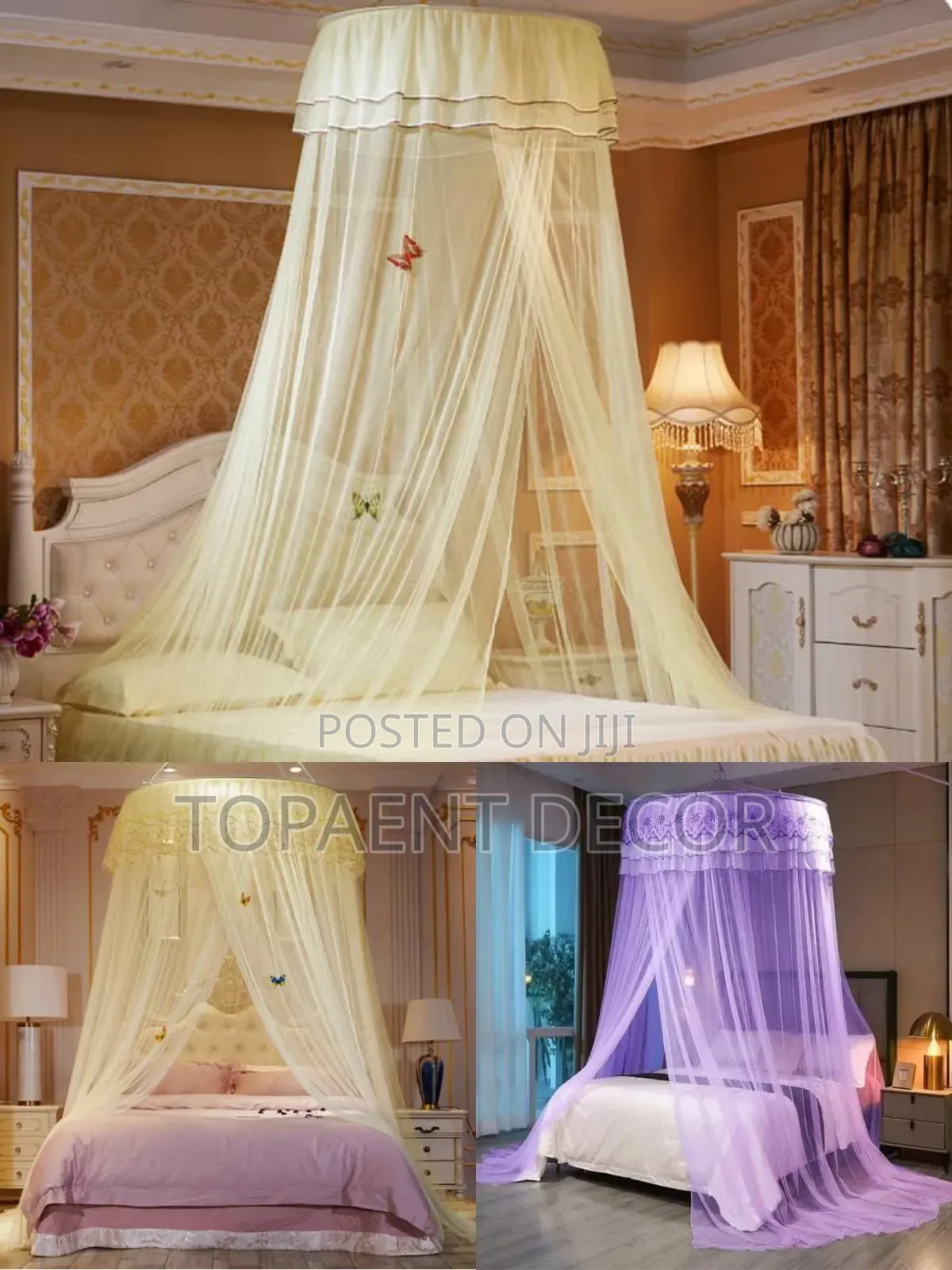 Cream 4x6 Circle Ring Round Mosquito Net