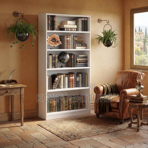 Office Cabinet; White Modern Open Bookshelf - thumbnail 2