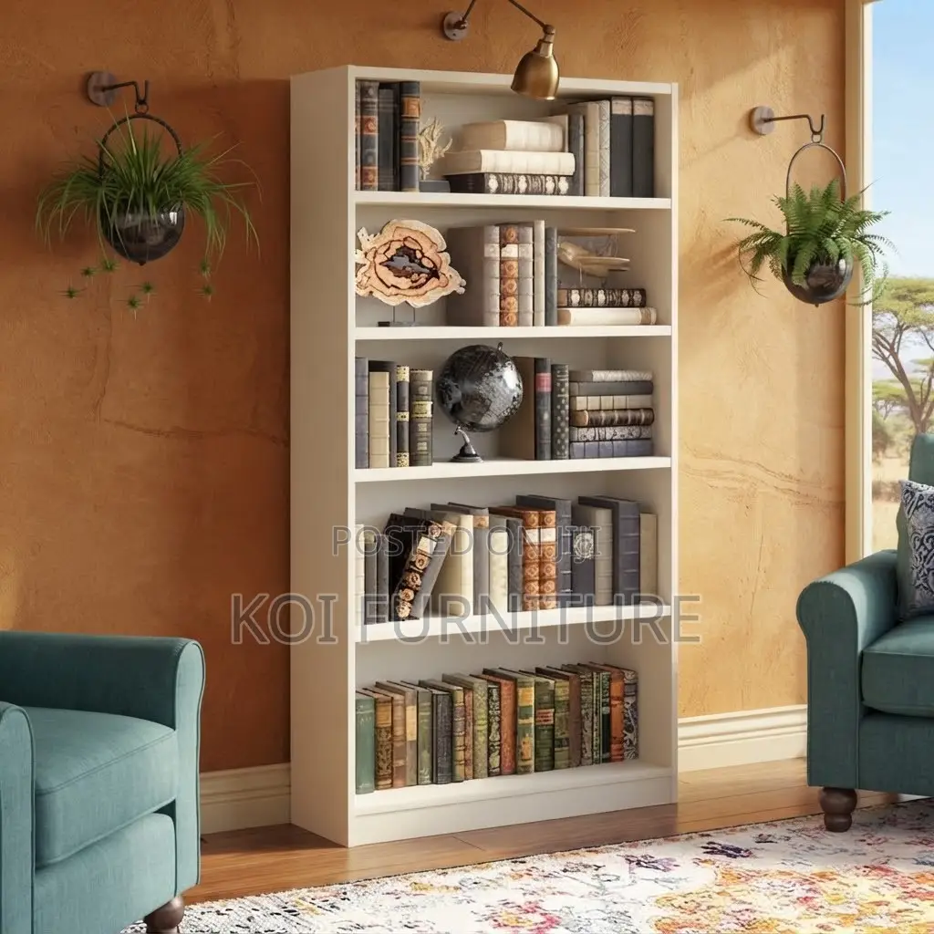 Office Cabinet; White Modern Open Bookshelf