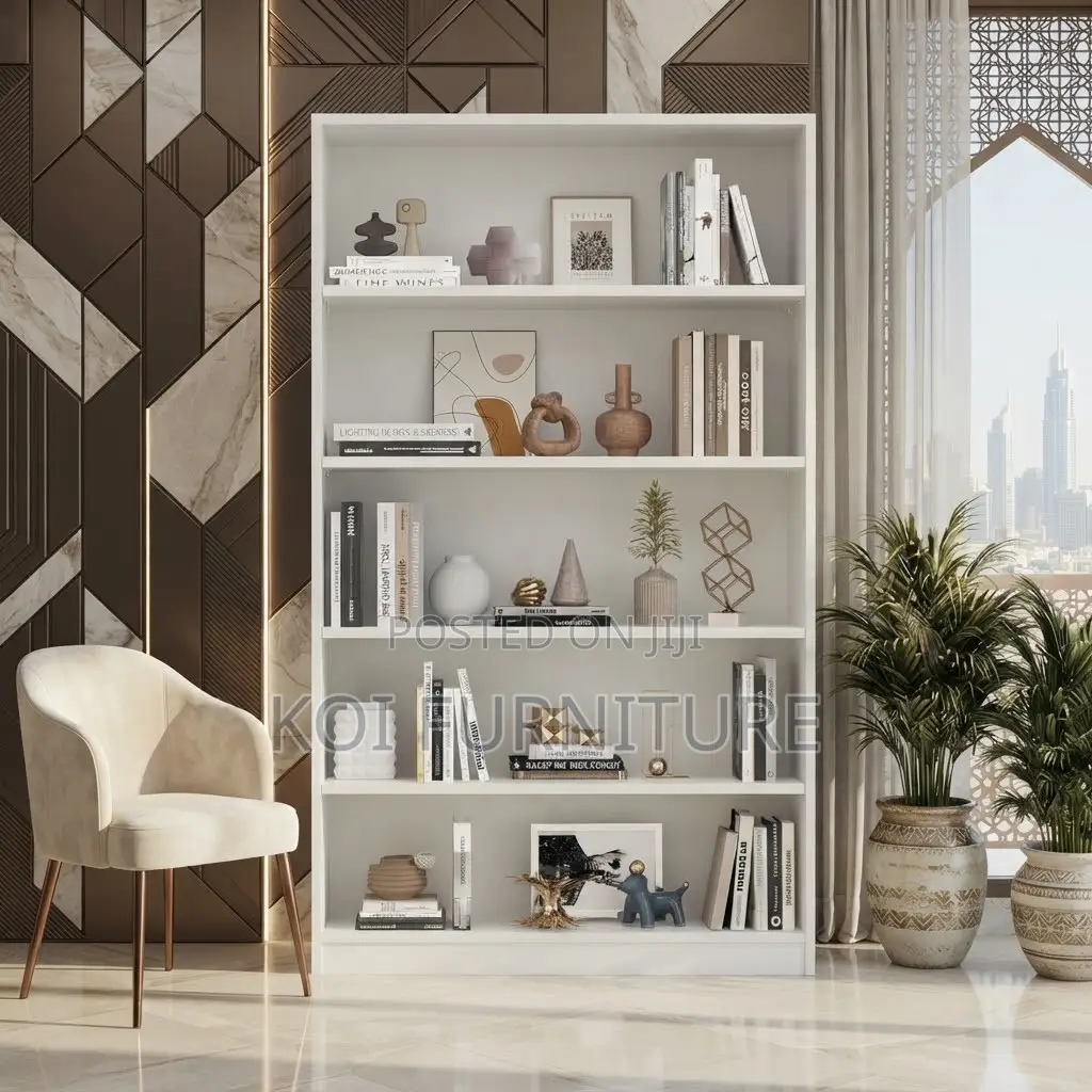 Office Cabinet; White Modern Open Bookshelf