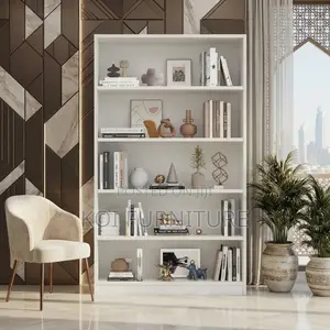 Office Cabinet; White Modern Open Bookshelf