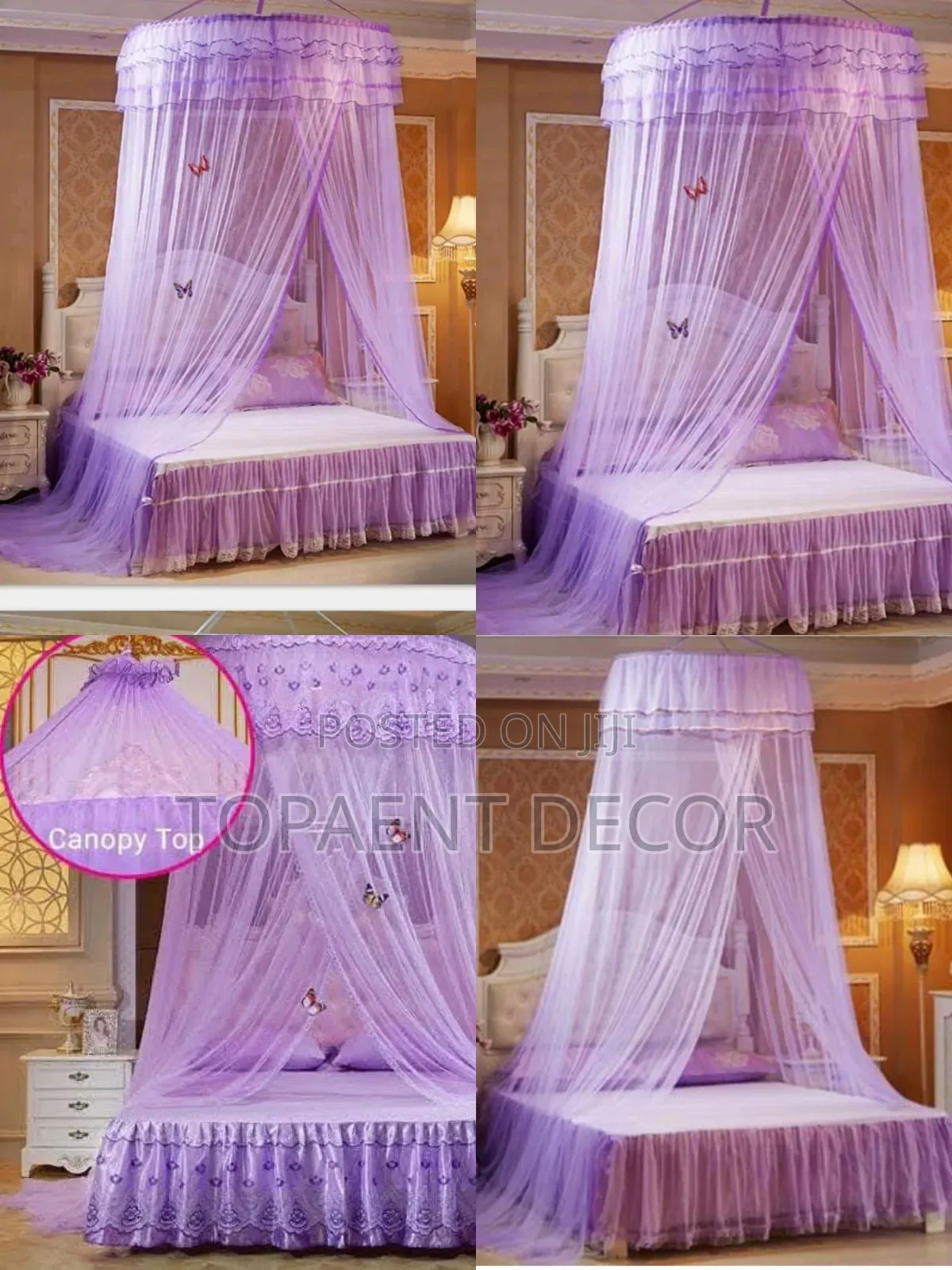 Bed Cover Purple Ring Mosquito Net 4x6
