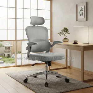 Office Chairs; White Fabricated Executive Orthopedic Chairs