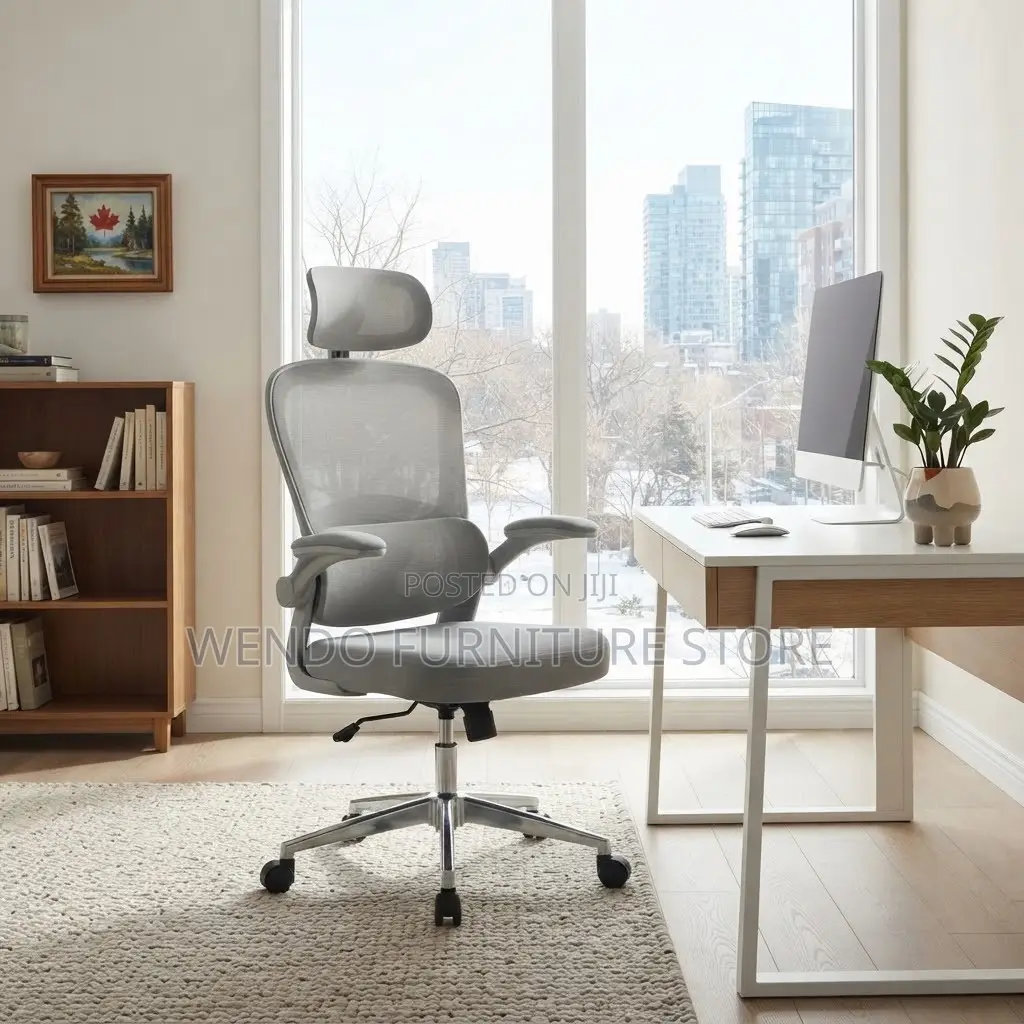 Office Chairs; White Fabricated Executive Orthopedic Chairs