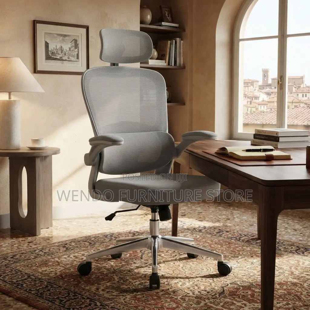 Office Chairs; White Fabricated Executive Orthopedic Chairs