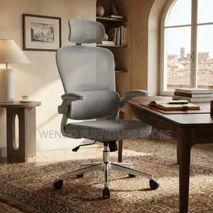 Office Chairs; White Fabricated Executive Orthopedic Chairs