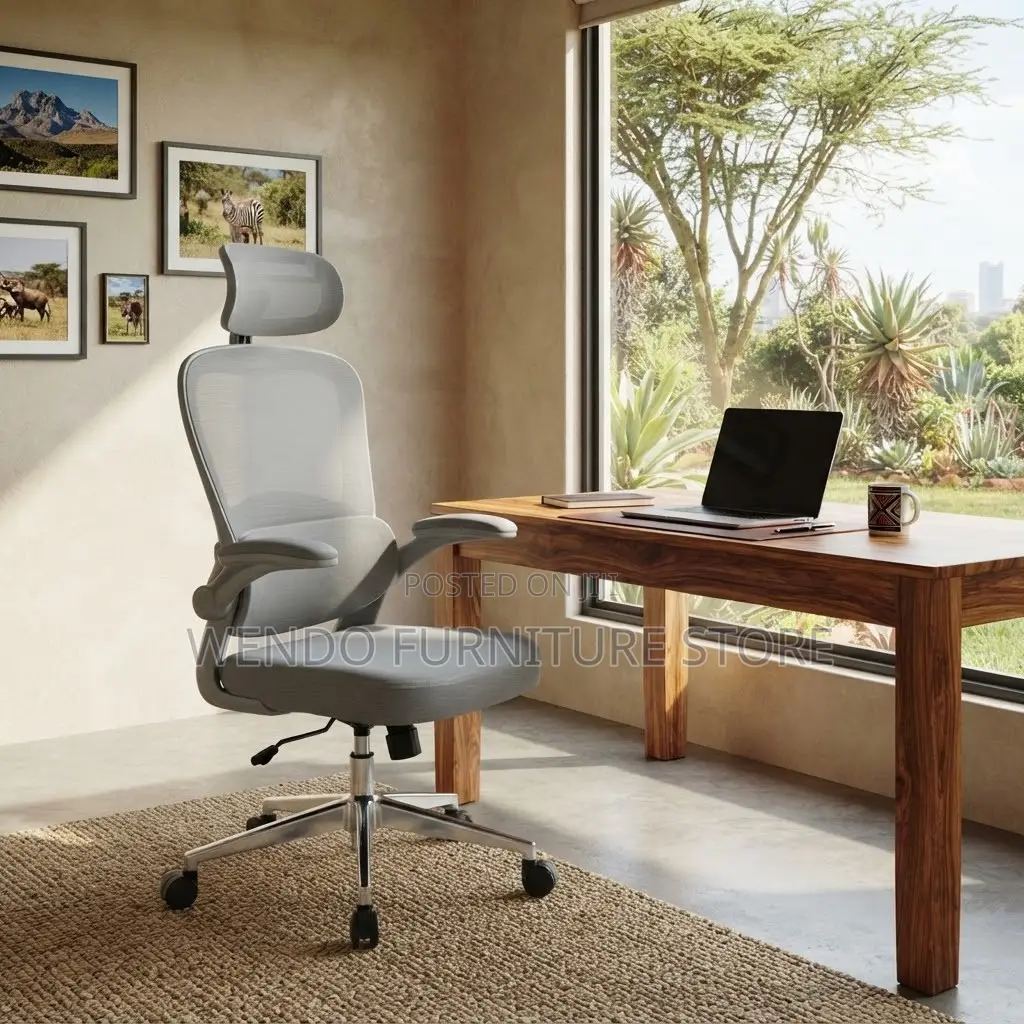Office Chairs; White Fabricated Executive Orthopedic Chairs