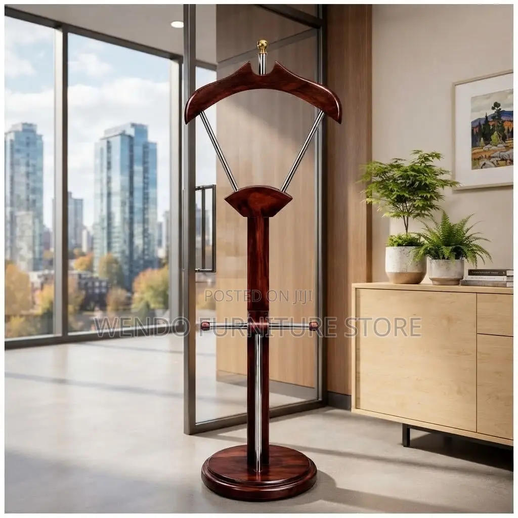 Dressers; Executive Mahogany Office Side Coat Jacket Hangers