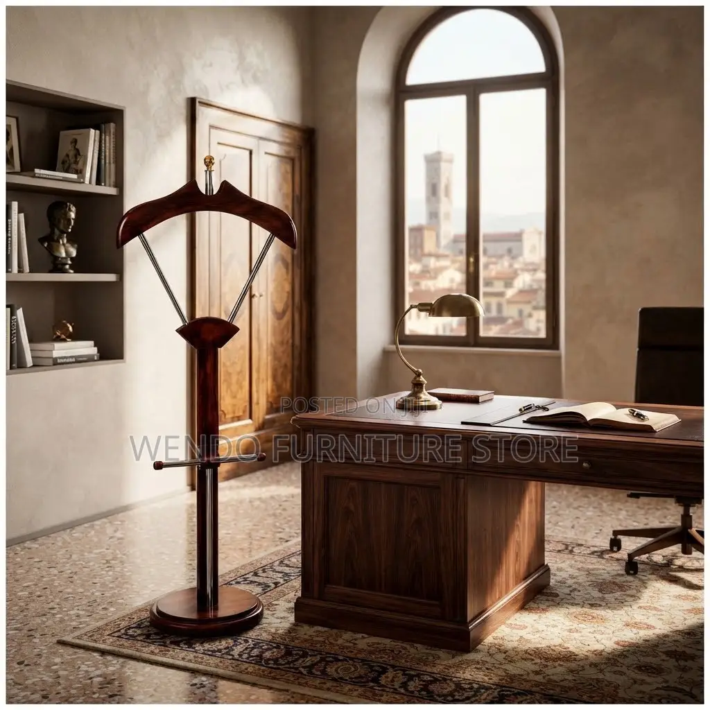 Dressers; Executive Mahogany Office Side Coat Jacket Hangers