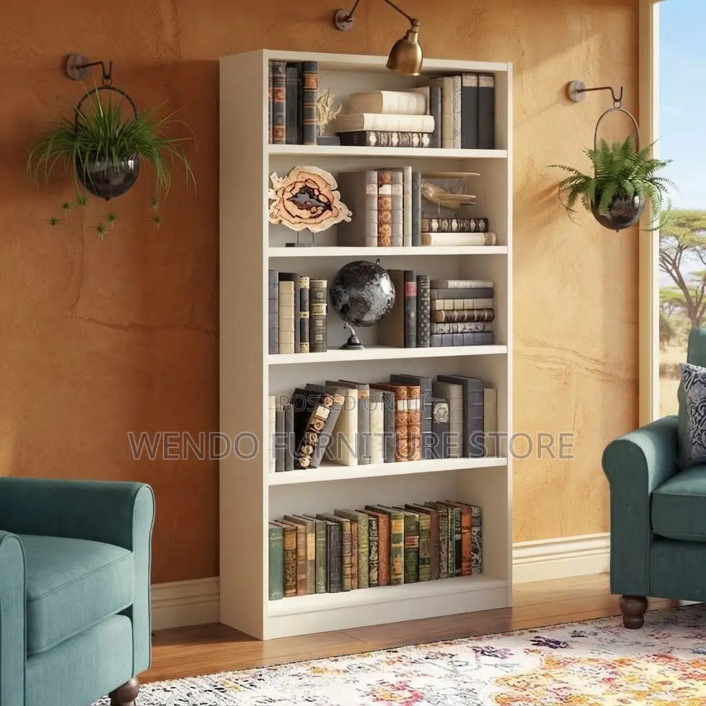 White Modern Wooden Home Office Books Shelf Cabinet