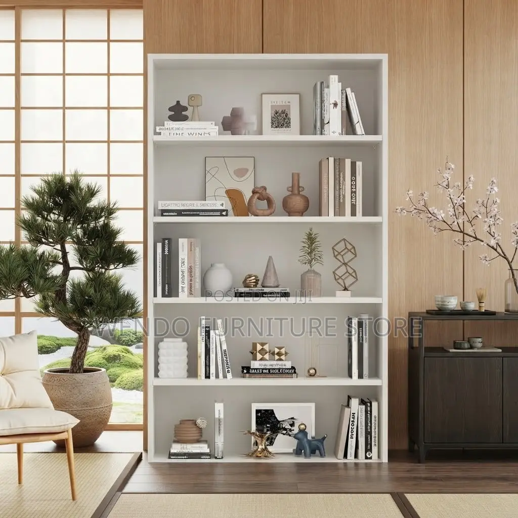 White Modern Wooden Home Office Books Shelf Cabinet