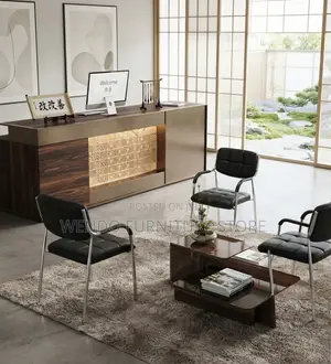 Office Chairs; Armed Black Catalina Leather Office Visitor Seat