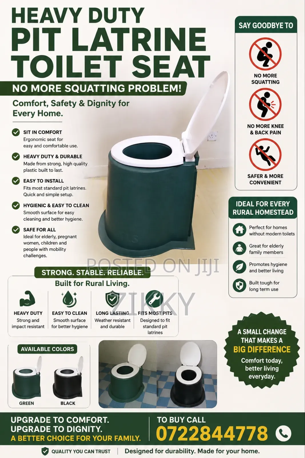 Heavy Duty Pit Latrine Toilet Seat