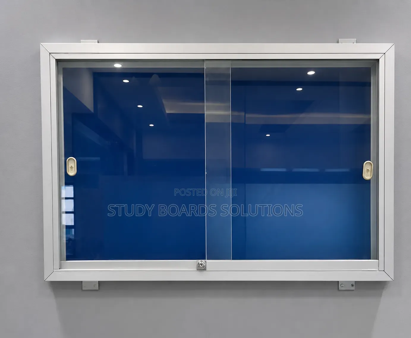 3ft × 2ft Glass Sliding Lockable Notice Board –Secure Document Display