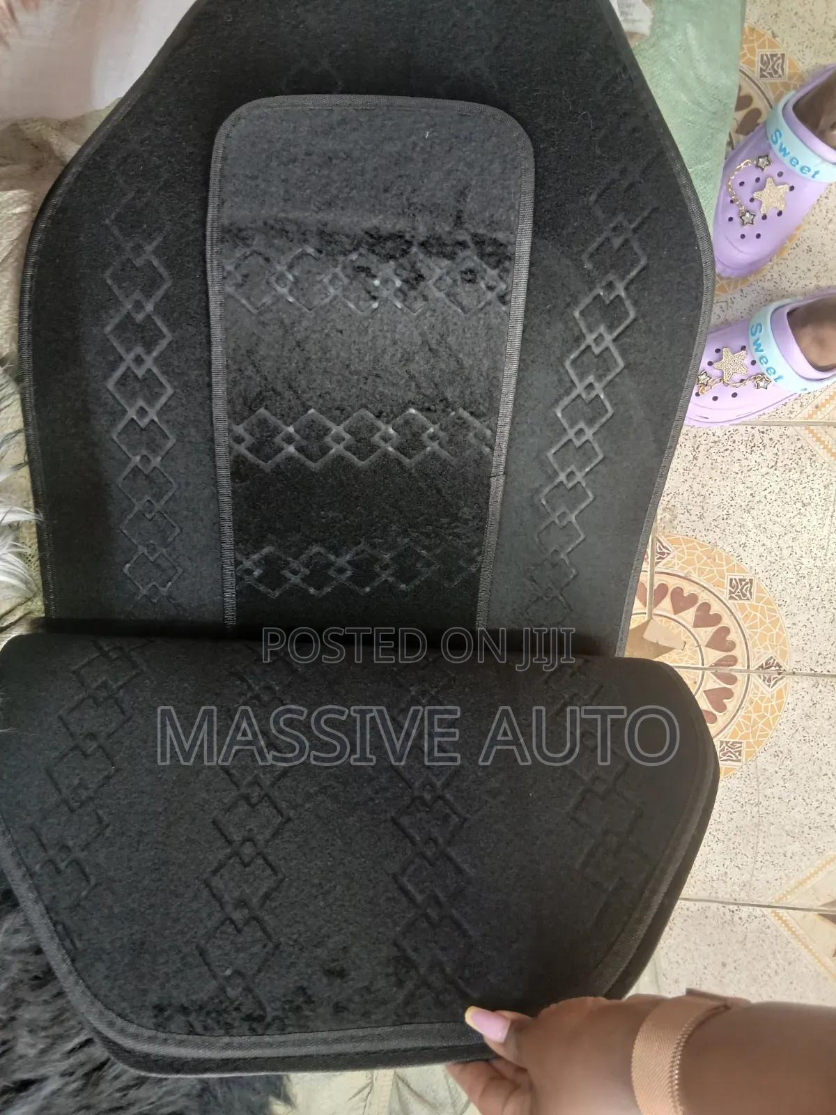 Black Woolen Mats 5pcs Car Mats