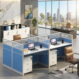 Office Workstation; Four Users Partioned Office Privacy Workstations