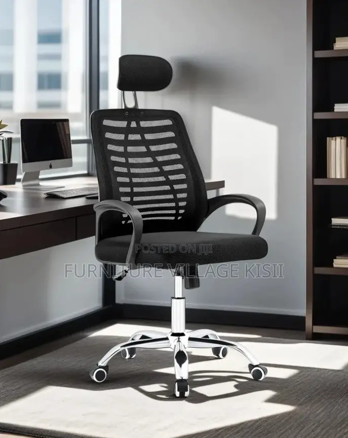 Office Chair ; Black Headrest Mesh Office Chair