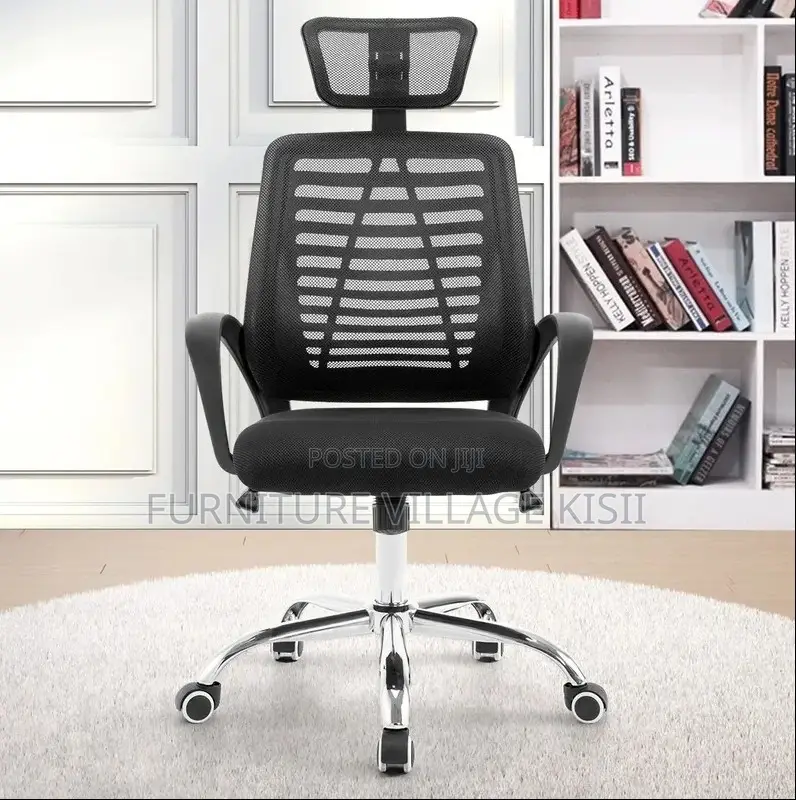 Office Chair ; Black Headrest Mesh Office Chair