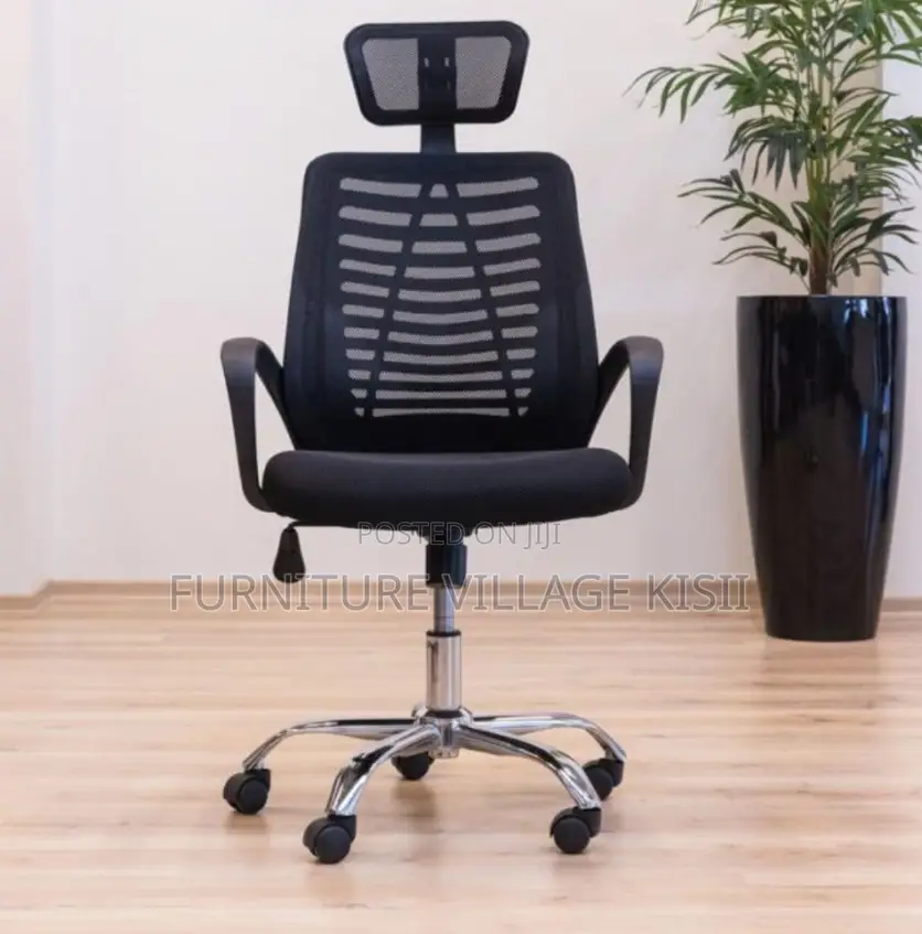 Office Chair ; Black Headrest Mesh Office Chair