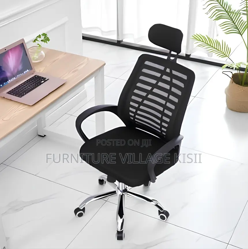 Office Chair ; Black Headrest Mesh Office Chair