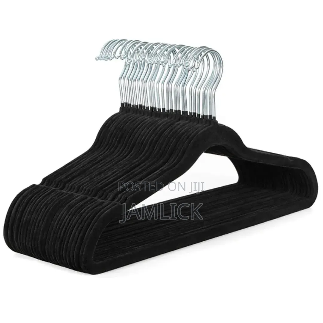 10pcs Black Velvet Hangers - Ks
