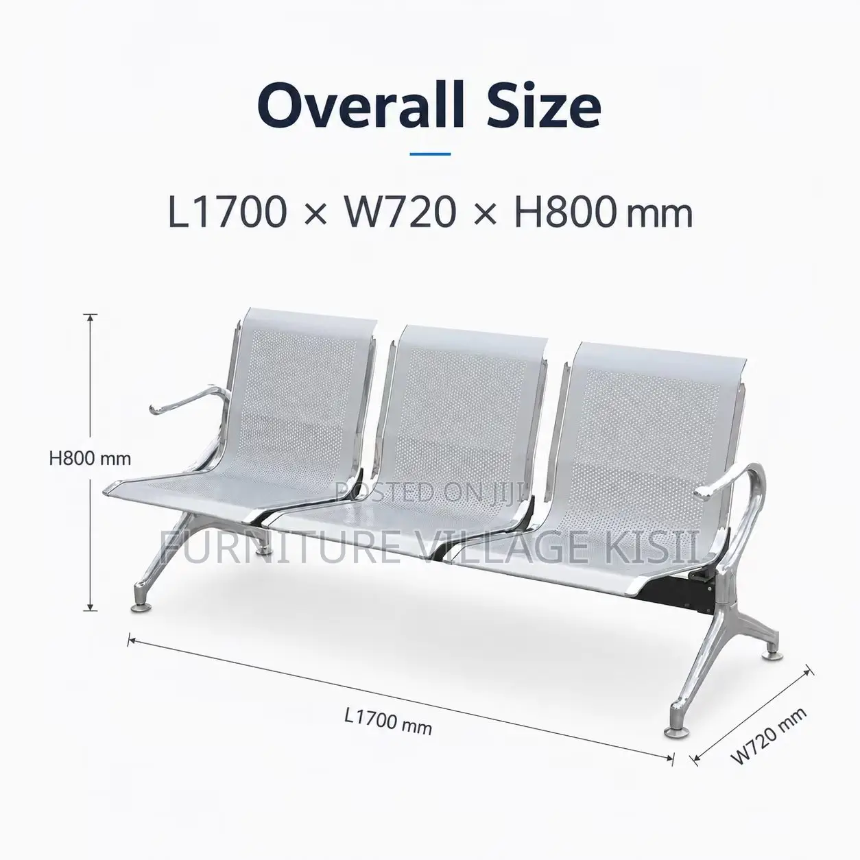 Office Bench;3-Seater Visitor Waiting Bench