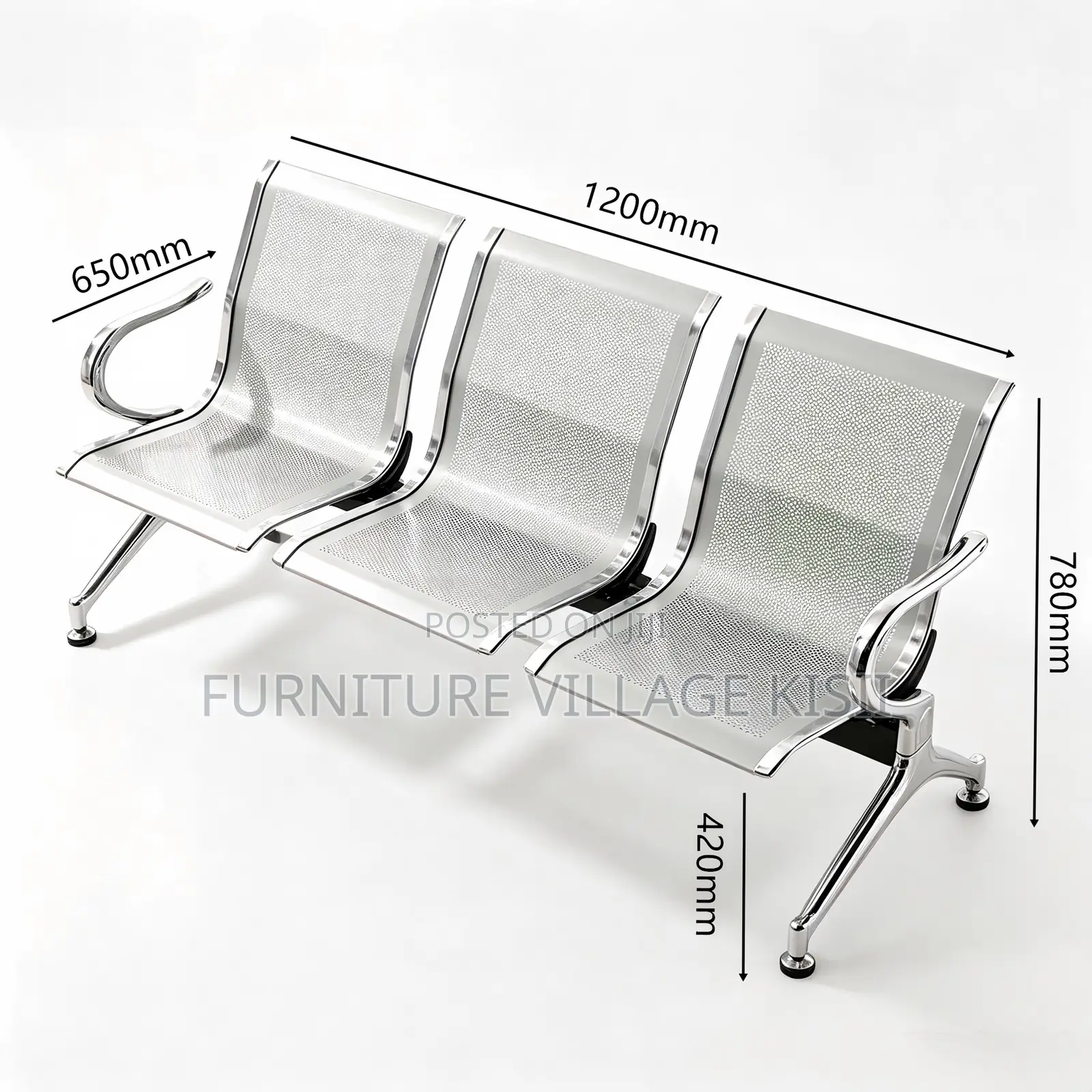 Office Bench;3-Seater Visitor Waiting Bench