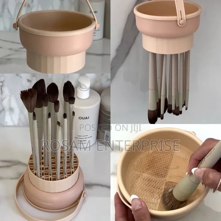 2 in 1 Silicone Makeup Brush Cleaning Bowl With Dryer