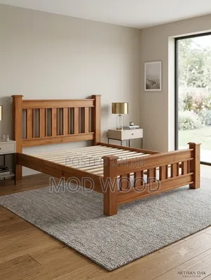 Classic Slatted Solid Wood Bed
